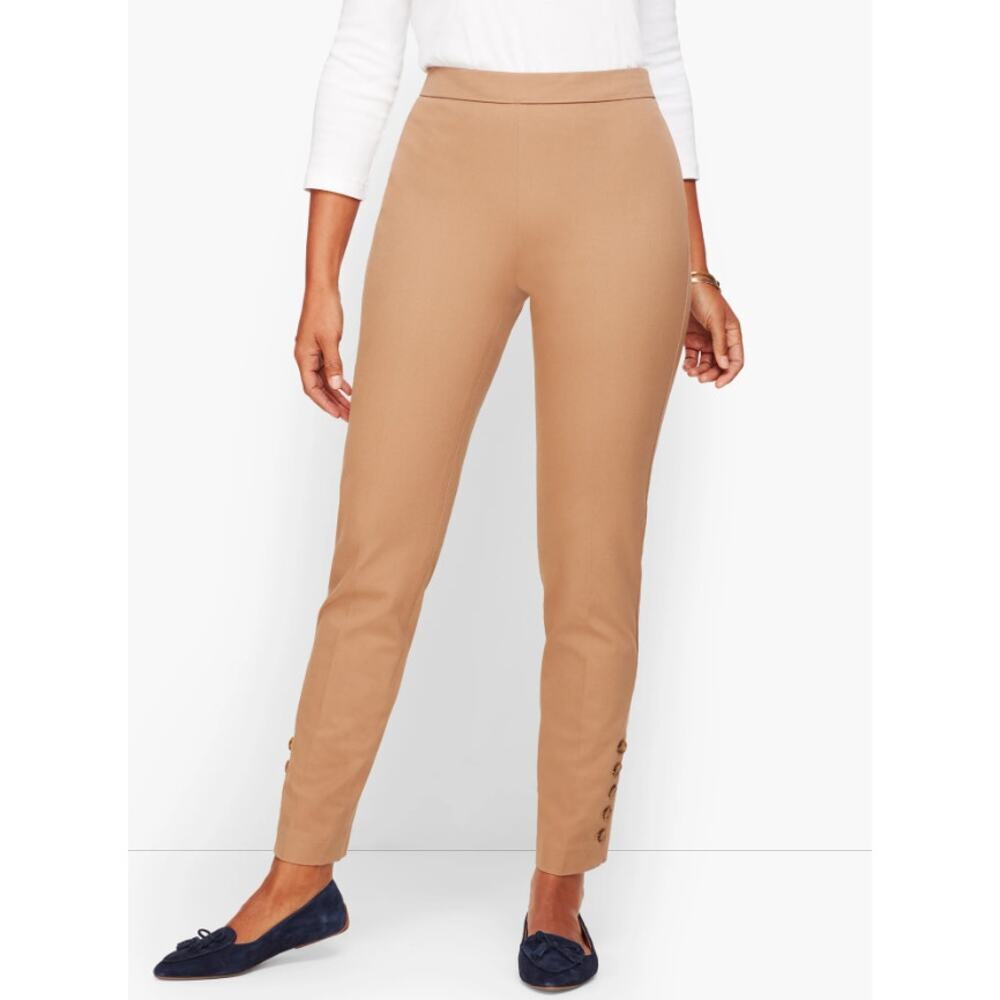 Talbots Chatham Ankle Pants Tan Slim Fit Stretch Size 12 NWT